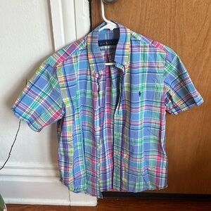 Short sleeve polo button down